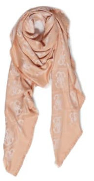 GUESS Eliette Logo Kefiah Scarf 135X135 Latte Logo