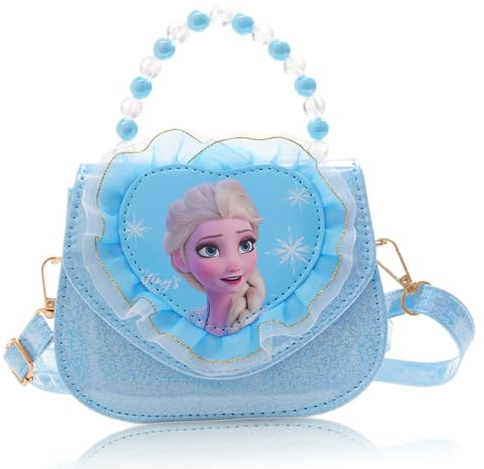 Gefrorene Umhängetasche, eiskönigin schultertasche, frozen schultertasche, Kinderhandtasche, Eiskönigin Kinder Umhängetasche, für Mädchen zum Ausgehen oder Reisen, Cartoon Schulter-Tasche(Blau)