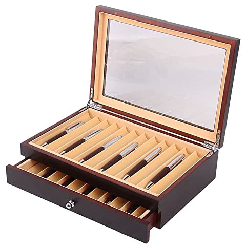 Aetherion 1 PCS 23 Slots Wooden Pen Storage Case Luxury 2 Layer Pen Display Organizer Transparent Window Fountain Pen-Collector Box 1