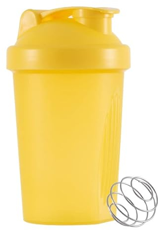 Shaker de protéines 400 ml - Anti-fuite - Avec tamis et graduation - Jaune