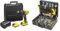 Stanley FATMAX Perceuse à Percussion sans Fil 18V Lithium Ion 80 Nm Moteur Brushless 35 700 cps/mn & STANLEY Valise de Maintenance 142 Pièces - Pinces et Coupe-Touts, Clé à Molette, Niveau, Mesure