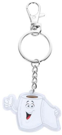 VALICLUD Porte-CléS Acrylique En Forme De Rouleau Papier Toilette Transparent Pendentif Suspendu DéCoration De Sac Accessoire LéGer 5.5 X 3.5 Cm