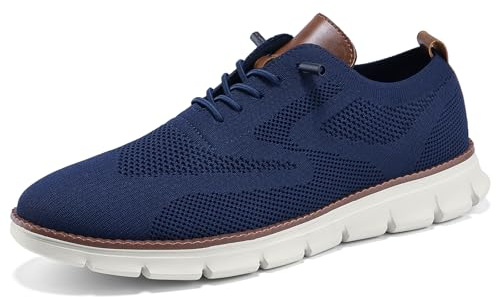 Wearbreeze – Zapatillas Oxford Casuales de Negocios para Hombre – Zapatos de Vestir Ligeros con Cordones para Trabajo, Viajes y Desplazamientos Diarios, azul, 40 EU