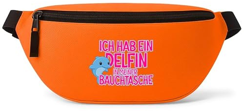 Ich hab EIN Delfin in meiner Bauchtasche - Bauchtasche | Malle | Party | Urlaub | lustige Sprüche | Festival | Umhängetasche | Orange
