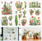 GLOBLELAND 3 Sheets Cactus Furniture Transfer 6x12inch Potted Plants Rub on Transfer Self-Adhesive Wall Art Decals for Bedroom Living Room Desk Table Decoration