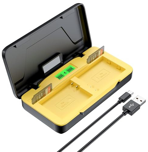 ENEGON EN-EL14 20W Chargeur Rapide Dual pour Stockage de Batterie, Compatible avec Nikon D3100, D3200, D3300, D3400, D3500, D5100, D5200, D5300, D5500, D5600, Coolpix P7000, P7100, DF, Affichage LCD