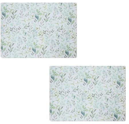 YöL Pack of 2 Eucalyptus Glass Worktop Saver Surface Protector Heat Resistant Chopping Boards Cutting Kitchen