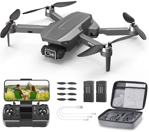 Wipkviey drone avec camera 4k - B12 GPS drone adulte, moins de 250g, moteur sans balais, suivez-moi, 50 minutes de vol, retour à la maison intelligent, drone léger et pliable pour les débutants