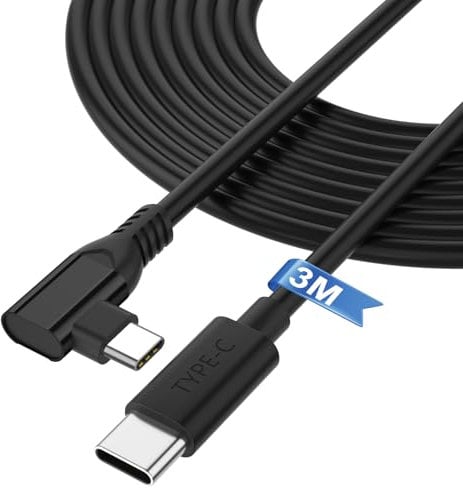 240W USB C to USB C Charger Cable, 3M/10FT Long Type C Fast Charging Cord Right Angle 100W 60W Compatible with iPhone 16 15 Pro Max for Samsung S25 S24 Ultra Pixel for MacBook Pro Air for iPad Laptops