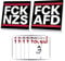 GamesMonkey® - GamesMonkey® - Aufkleber FCK AFD & FCK NZS (50 Stück oder 100 Stück) + Geschenk - FCK AFD Aufkleber FCK NZS Aufkleber Links (50 Stück + 10 Stück kostenlos)