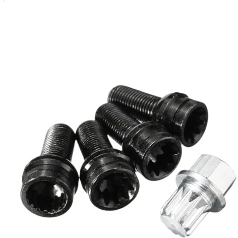 Radschrauben, Radbolzen M14 * 1,5 MM Anti-Diebstahl-Radschraube und Sicherungsmutter, passend for 7 MM, passend for Audi/passend for VW/passend for Golf-Autozubehör