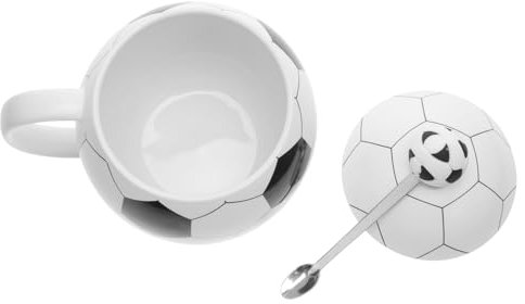 Toddmomy 1 Ensemble Tasse Céramique Forme de Ballon de Football pour Banquets Mug Réutilisable pour Boissons avec Couvercle