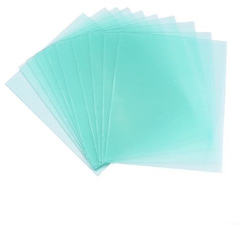 Schutzscheiben für Schweißhelme, 10 Stück, transparente PC-Schutzplatten in 4 Größen, 110 x 90 mm, 115 x 95 mm, 114 x 70 mm, 100 x 50 mm, für Schweiß-Sicherheitsausrüstung, Ersatzschilde (110 x 90 mm)
