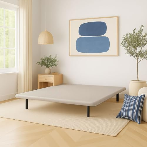 Cache-sommier 140x190 Beige Jersey pour Cadre à Lattes