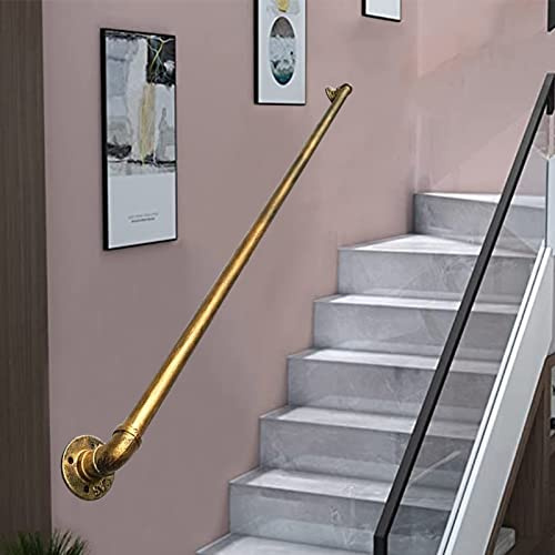 DZZTHSH Corrimano a parete Corrimano in ottone antico Corrimano per scale Corrimano, Corrimano per scale Corrimano per scale Kit di supporto per ringhiere per scale