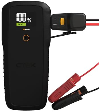 CTEK RB 4000 Portable Jump Starter - 4000A Battery Peak Current, Booster for 12V Batteries in Diesel and Petrol Vehicles