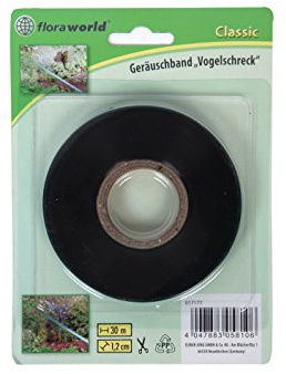 Floraworld Geräuschband „Vogelschreck“ Classic, Schwarz, 3000 x 1.2 x 18,5 cm