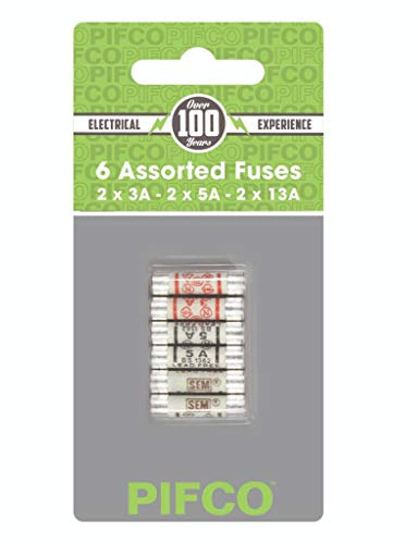 PIFCO Fuse Pack - Assorted 6 Pack, 2 x 3A, 2 x 5A, 6 x 13A - ELA1158