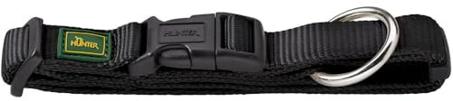 HUNTER VARIO PLUS Hundehalsung, Hundehalsband, Zugentlastung, robust, geschmeidig, Klickverschluss, M-L/2,5, schwarz