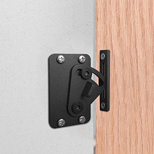 1PCS Acciaio Serratura Per Porte Scorrevole Esterno Muro Kit, Chiavistello Serratura per Porte Scorrevoli del Fienile Hardware (Nero)