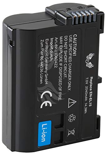 SK battery compatible with Nikon EN-EL15 | 2040 mAh | EN-EL15a EN-EL15b EN-EL15c compatible with Nikon // Z6 II Z7 II // Z5 Z6 Z7 D500 D600 D750 D800 D810 D850 D7100 D7200 D7500 0