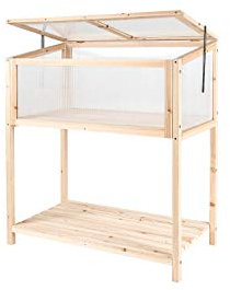 empasa Hochbeet 'Raise Deluxe' aus Holz Blumenkasten Pflanzkübel Frühbeet | Kräuterbeet mit Abdeckung für Garten, Balkon und Terrasse