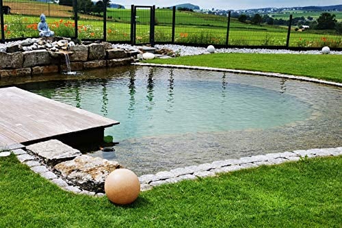 Trango 1er Set 200SB IP65 Gartenkugel in Sandstein-Optik mit 20cm Durchmesser inkl. 1x E27 LED Leuchtmittel & ca. 5 Meter IP44 Kabel *SANDSTONE* Kugelleuchte, Gartenleuchte, Leuchtkugel, Kugellampe