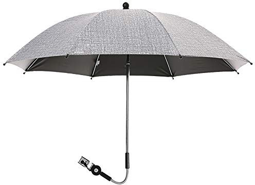 Universal Sonnenschirm Sonnenschutz für Kinderwagen & Buggy Regenschirm Kinderwagen UV Schutz 50+ und 360°Drehung, 75 cm Durchmesser