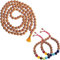 Wonder Care Rudraksha Natural 5 Face 6mm Mala mit 7 Chakra Rudraksha Armband - Echte Himalaya-Rudraksh-Samen Religiöse buddhistische Ornament Rosenkranz Japa Shiv Mala Perlenkette