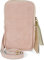 styleBREAKER Damen Leder Handy Umhängetasche aus weichem Veloursleder, Reißverschluss, Echtleder Mini Bag 02012373, Farbe:Altrose