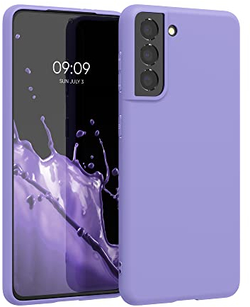 kwmobile Hülle kompatibel mit Samsung Galaxy S21 Hülle - weiches TPU Silikon Case - Cover geeignet für kabelloses Laden - Veilchen Lila