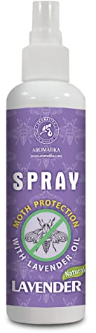Natürlicher Mottenschutz für Kleiderschrank - Raumspray 250 ml - Mottenbekämpfung - Duftspray mit LavendelÖl und ZitroneÖl