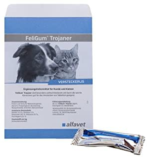 alfavet FeliGum Trojaner 10 x 10 g – Ergänzungsfuttermittel für Katzen & Hunde – Formbare Versteckerlis – Schmackhafte Snacks für stressfreie Medikamentengabe oder zur Belohnung als Leckerli