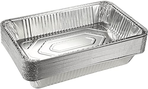 BH | 5 Pcs with Lids of X-Large Aluminium Foil Baking Trays | Pans Containers for Food Storage, BBQ, Roasting (L 52.5 x W 32.5 x H 7.9 cm) Please Check Size Before Purchase - by Best House