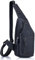 Herren Leder Sling Brusttasche Outdoor Reise Schulter Crossbody Taschen Wandern Kleiner Rucksack, schwarz