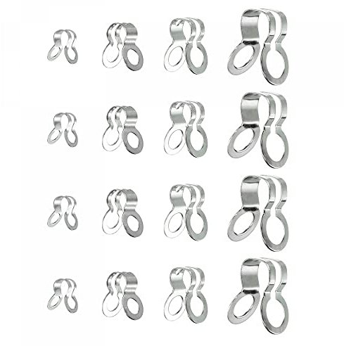 sourcing map Ball Chain Connectors, Stainless Steel Double Ring Clasp Fit for 2.4/3/4.5/6mm Ball Chain Ceiling Fan Lamp Pull Loop, Silver Pack of 80