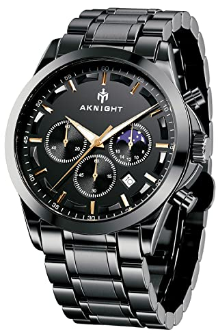 BENYAR Herrenuhren Chronograph Analogue Quartz Armbanduhr für männer Stahlband Herren Fashion Business Design Elegantes Geschenk Für Männer 30M Wasserdicht