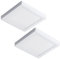CLAR - Downlight LED Superficie Cuadrado, Plafones Para Techo LED, Candeeiro Teto Cozinha, Candeeiro De Teto, Lampara Cocina, Luz Neutra 4000ºK 24W (Pack 2)