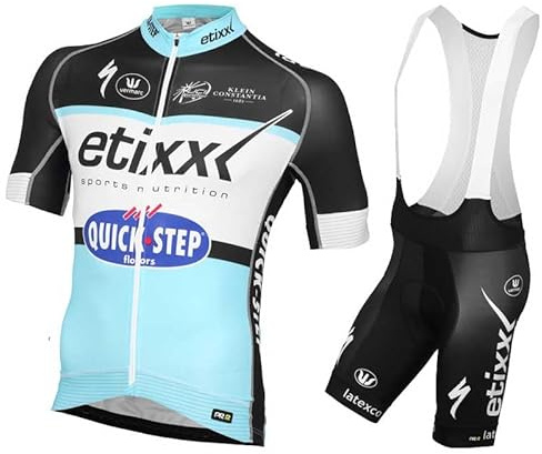 assocauicy Herren Kurzarm Fahrrad Trikot Set,Atmungsaktiv Schnell Trocknend Radtrikot Mit 4d Gel Gepolsterten Shorts Fahrradbekleidung Set