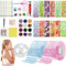 2 Rollen Glitzer Nano Tape Bubbles Set, Rosa und Blau DIY Bubble Tape Nano Klebeband Doppelseitig mit Pumpe, Pailletten, Glitzerpuder und Aufklebern, Blowing Bubble Tape Geschenk Bastelsets für Kinder