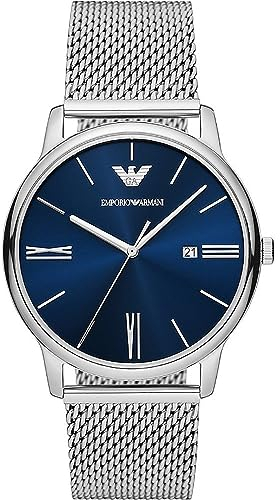 Emporio Armani Herrenuhr quarz/3 Zeiger Uhrwerk datum 42mm Gehäusegröße mit Edelstahlarmband AR11571