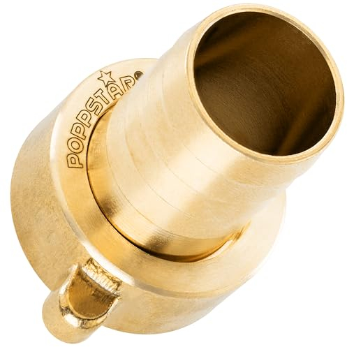Poppstar Schlauchverbinder 3/4 Zoll Messing (inkl. Überwurfmutter mit Flachdichtung) Schlauchverschraubung 3/4 Innengewinde auf Schlauchtülle 3/4 Zoll (19mm)