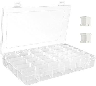 ccHuDE Scatola per filo da ricamo a 36 scomparti, in plastica, per fili da ricamo, per punto croce, organizer per gioielli, con 100 rocchetti per filo interdentale