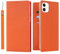 ELTEKER Hülle iPhone 12/12 Pro Handyhülle [Echtes Leder] Klapphülle mit Kartenfach,Schutzhülle Leder Hülle für iPhone 12/12 Pro-Orange