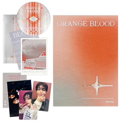 ENHYPEN - [ORANGE BLOOD] (KSANA Ver.) Photo Book + CD-R + Photo Card A + Photo Card B + Sticker + Photo Paper + Postcard + Poster With Lyrics + 2 Pin Badges + 4 Extra Photocards