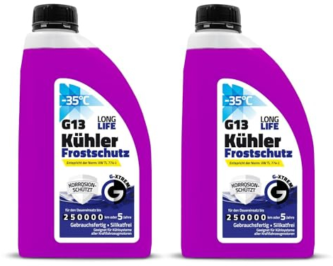 Gamix Hochwertige Autochemikalien | Kühlerfrostschutz G13 | Kühlflüssigkeit 5 Jahre bis -35°C | Gebrauchsfertig Kühlmittel Auto | 1L (2L)