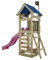 Outgarden Spielturm Klettergerüst Captain Jolly aus KDI-Holz | Spielhaus mit Pinker Rutsche | Sandkasten, Leiter, Kletterrampe & Kletterwand | Outdoor Stelzenhaus für Kinder | 313 x 156 x 258 cm