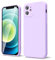 oakxco for iPhone 12 Case Liquid Silicone, Soft Rubber Gel Elegant Aesthetic Basic Simple Cover, Slim TPU Matte Solid Color Plain Smooth Case for Women Girl, Lilac Lavender Light Purple