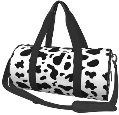 Kuhflecken, Reisetasche mit großem Fassungsvermögen, runde Handtasche, Sport-Reisetasche, Einkaufstasche, Fitness-Tasche