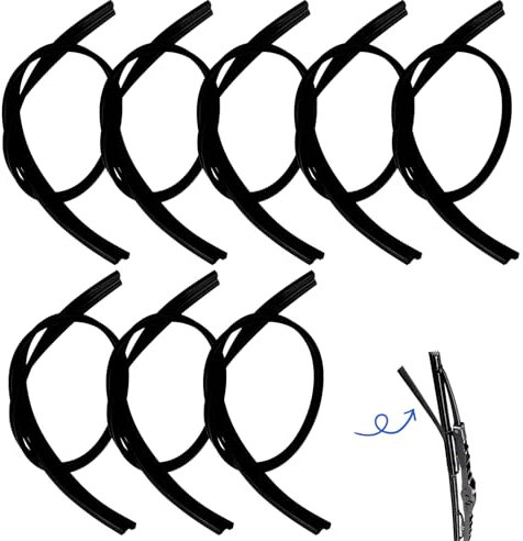 8 Piezas Goma Limpiaparabrisas Universal, 80cm Tiras de Limpiaparabrisas para Automóviles, Plata-Negro Cortable Recambios de Escobilla de Limpiaparabrisas para Furgonetas Camiones